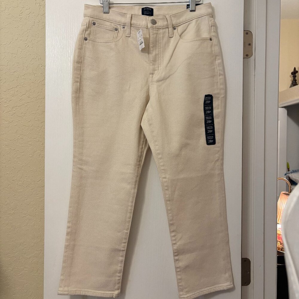 J. Crew Essential Straight Leg Jeans in Ecru - 28P